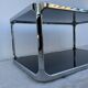 Chrome and smoked glass coffee table from the 1970s.