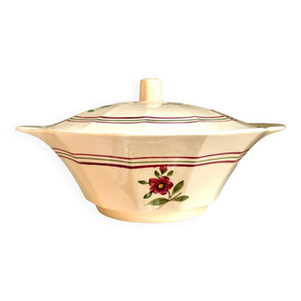 Sarreguemines tureen in enameled earthenware, “Armelle” service