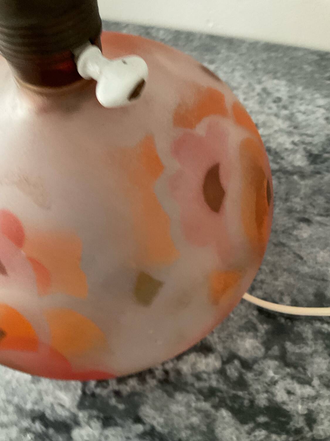 Vintage frosted glass lamp base