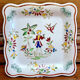 9 old square plates for cake, dessert, and aperitif from Longwy Moustier.