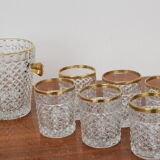 Set de seau à glace par bohemia crystal, années 1960.
