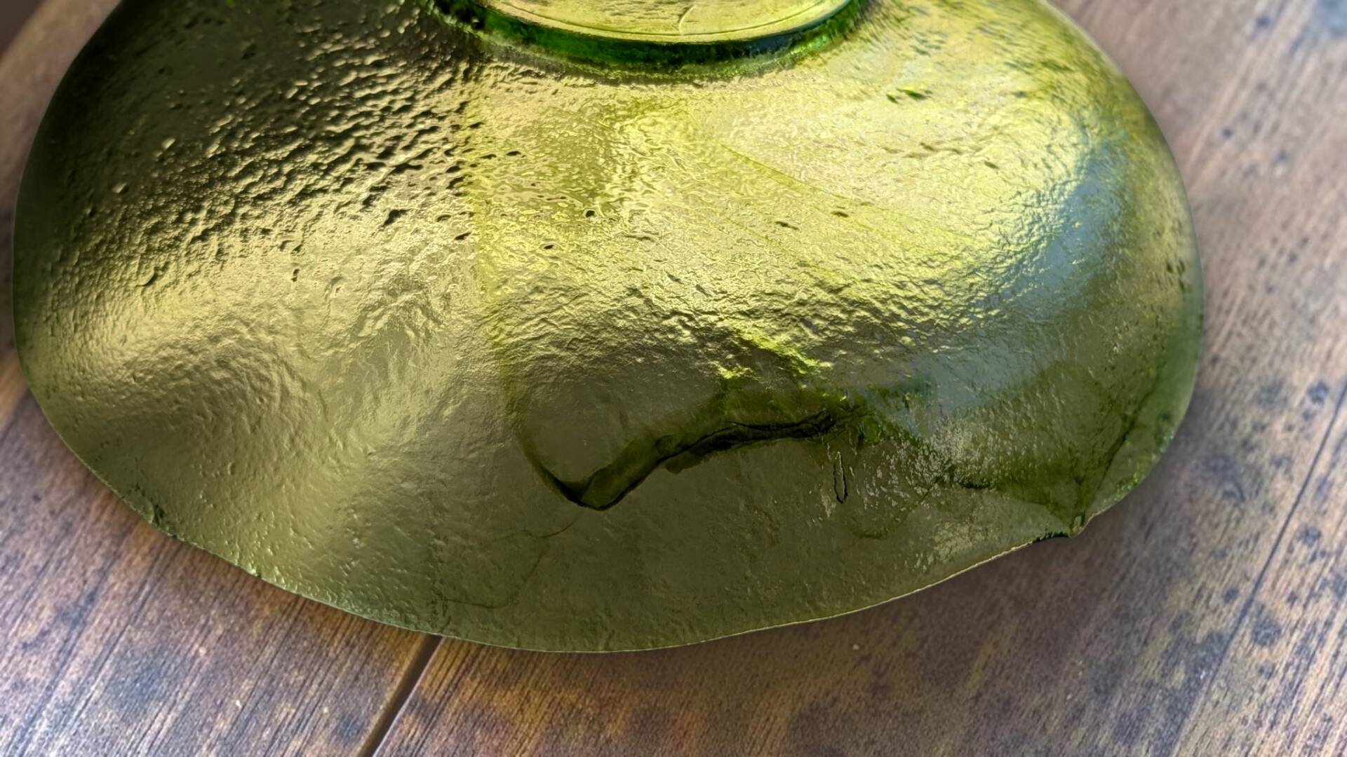 Grand Vintage Salad Bowl XXL 32cm in Hand-Blown Glass – Eco-Friendly Spirit