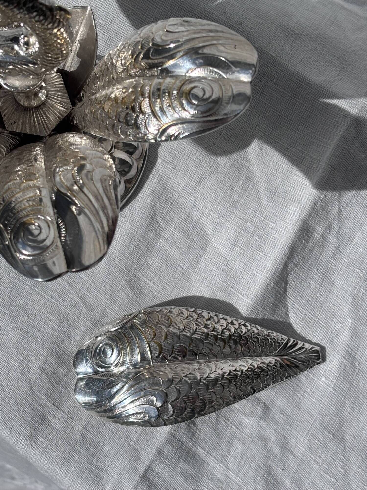 Caviar service flower of Poseidon in silver-plated metal Christofle finial