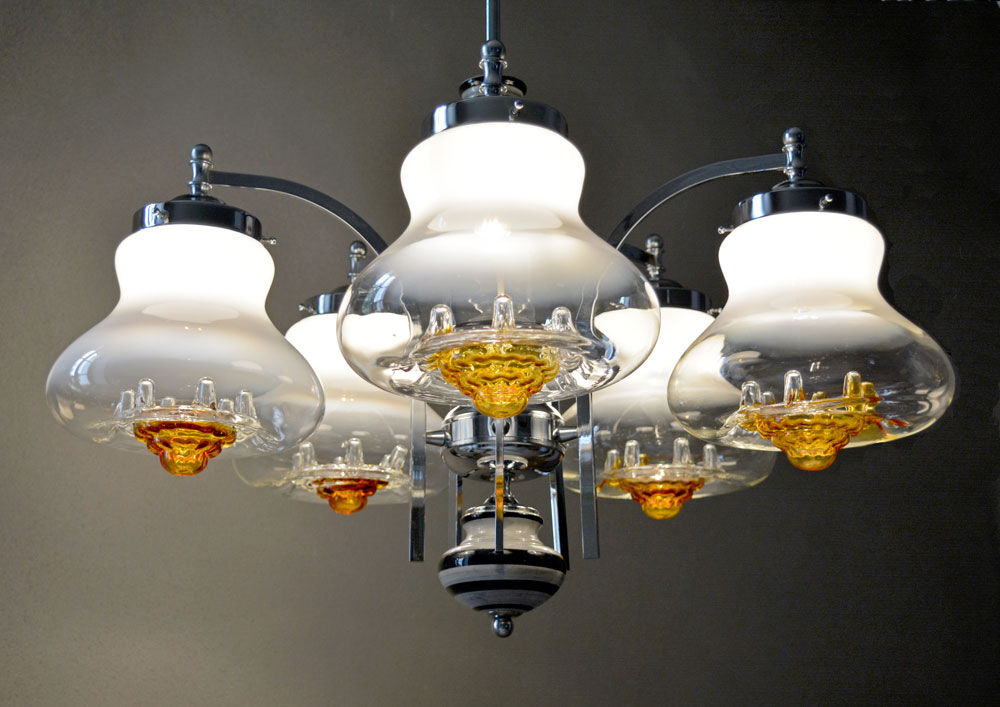 Original 1970's Vintage Mazzega Murano Chandelier