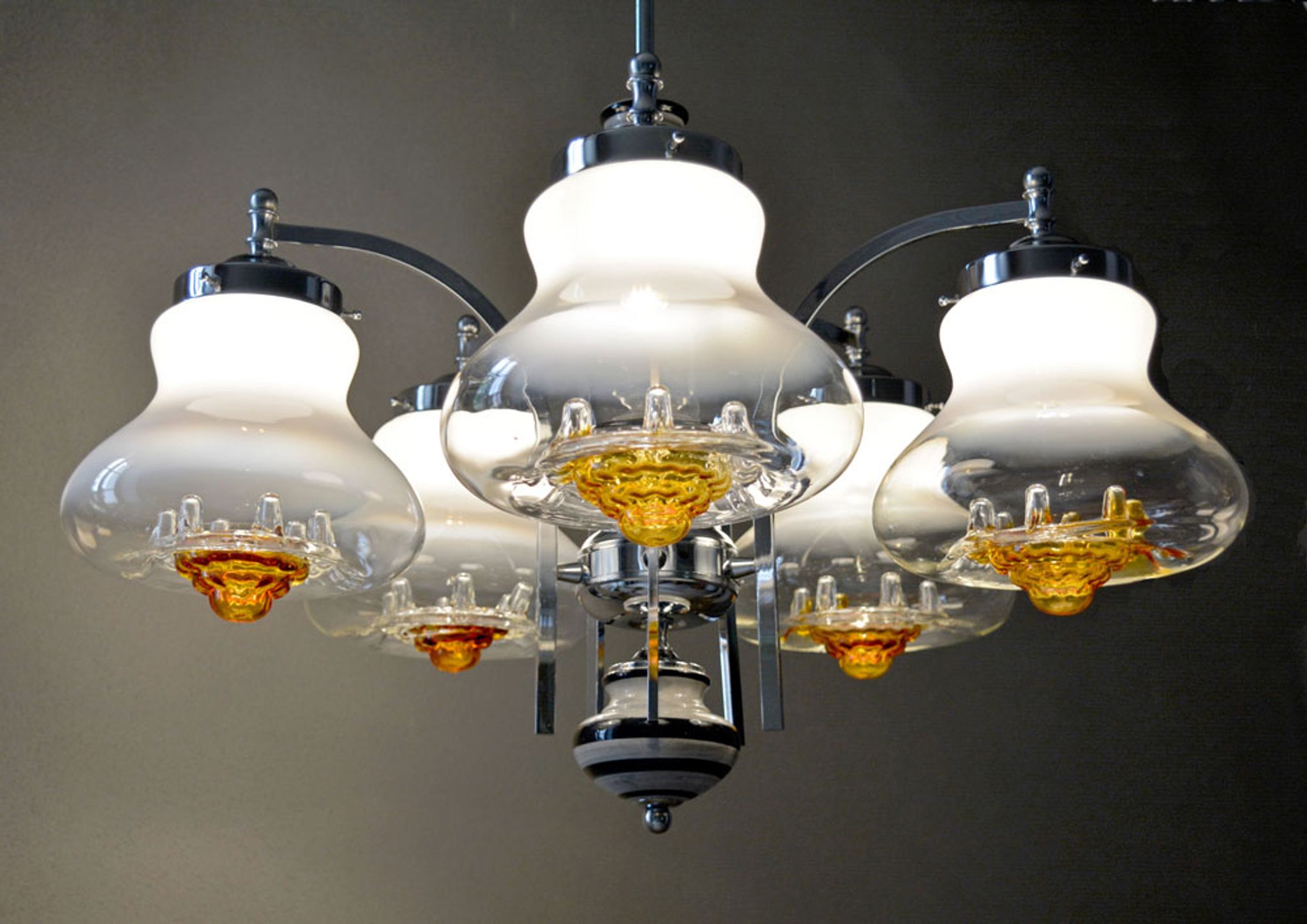 Lustre vintage original des années 1970 Mazzega Murano
