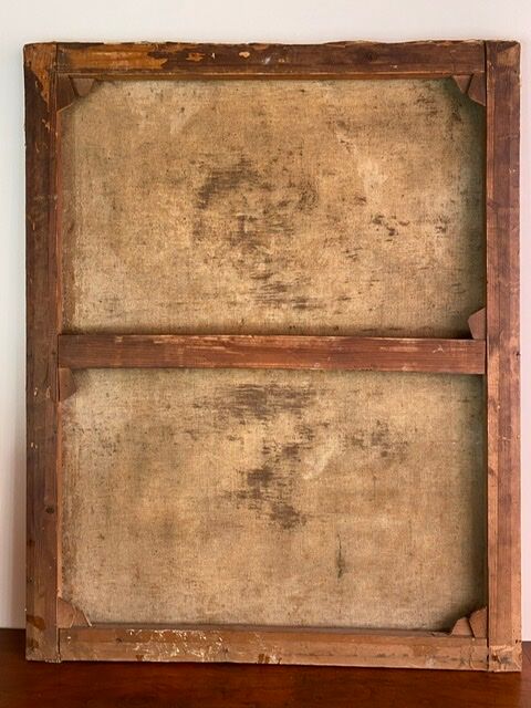 Ancient painting , portrait of a man signed A Delmére and dated 1845
