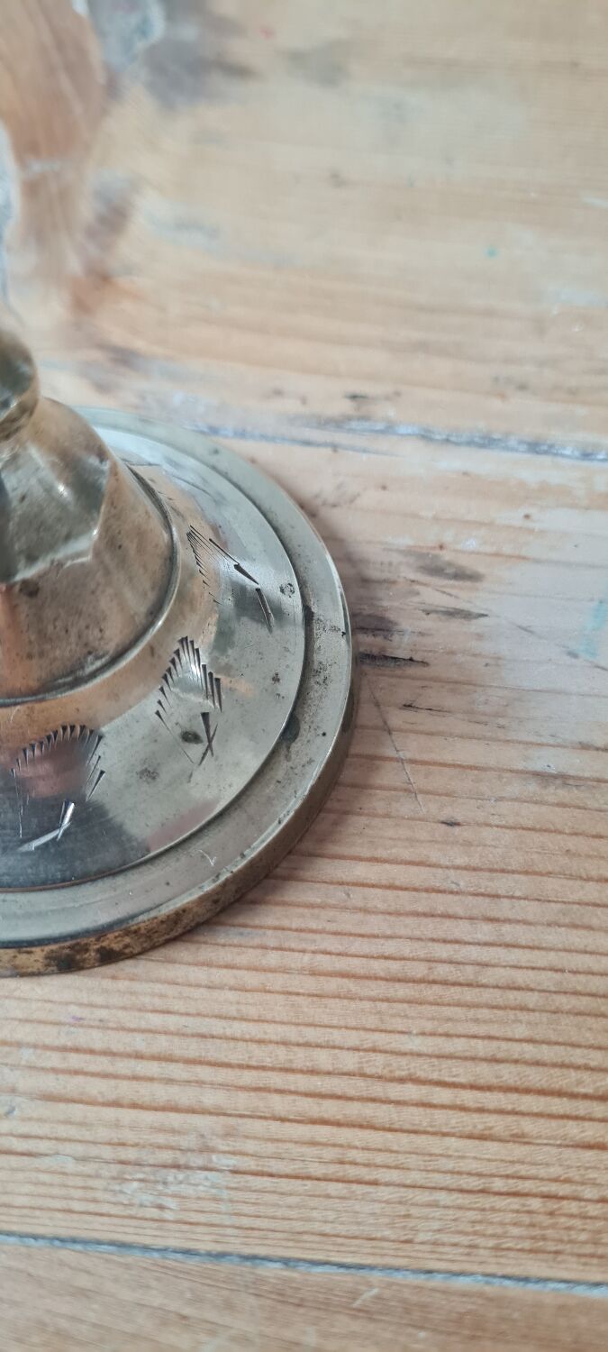 Pair of gilded brass candle holders