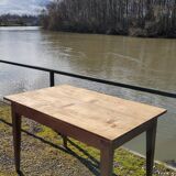 Old rustic farm table made in 1900s in oak - 1m22