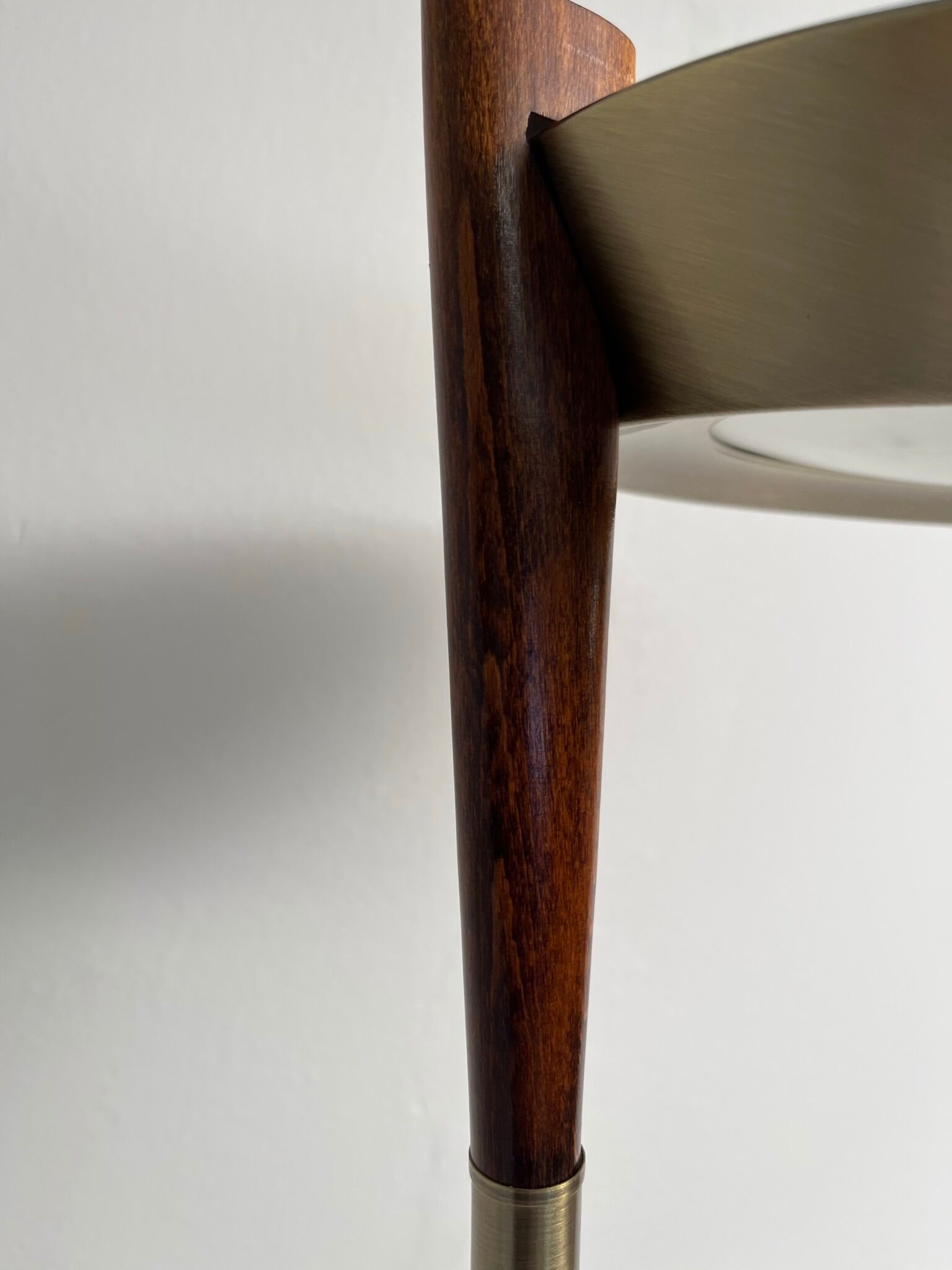 Golden metal floor lamp with reading light