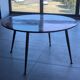 Vintage round coffee table in sun veneer – W. Germany, an
