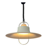 Vintage Dijkstra white and chrome suspension - mid-century modern light fixture