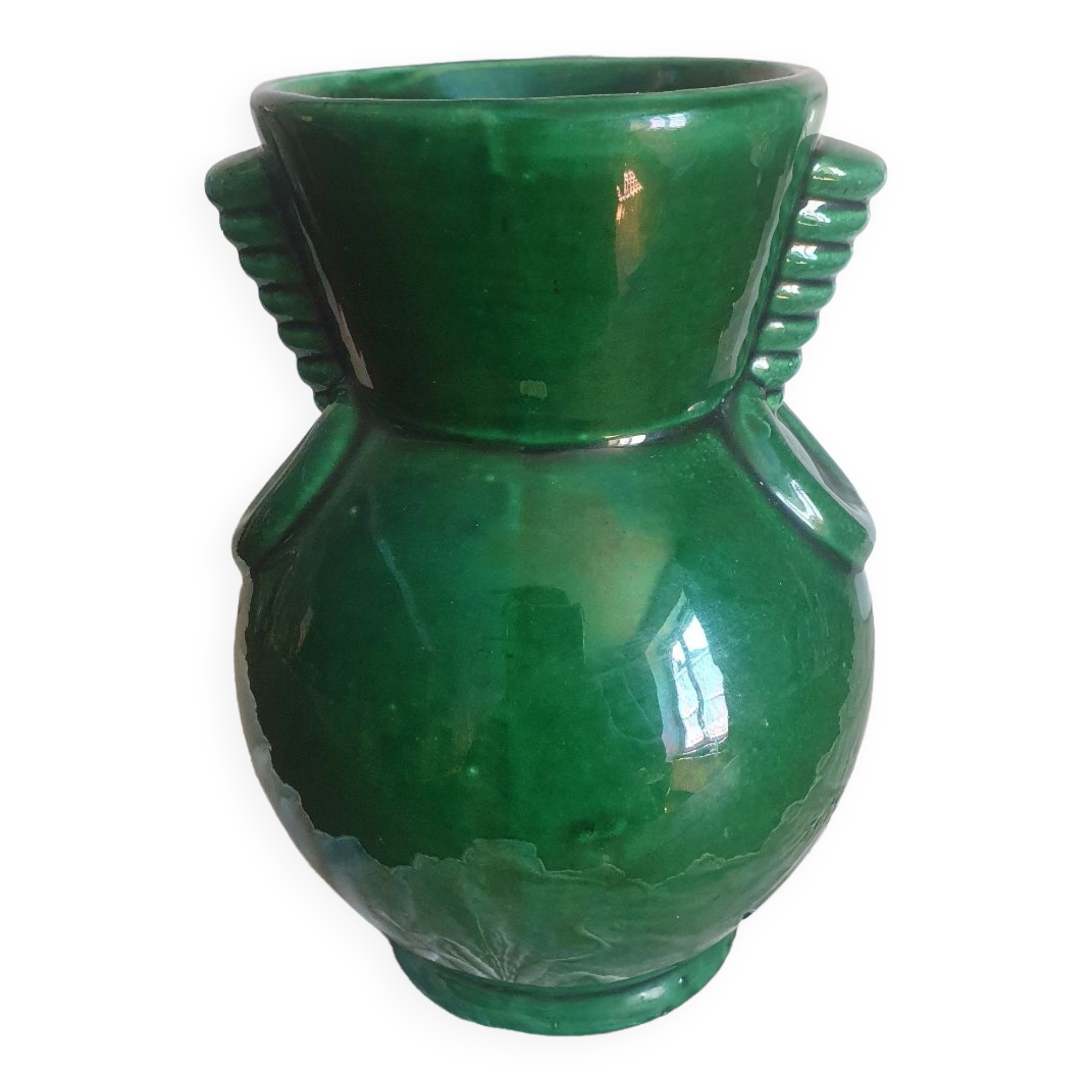 Vase amphore en céramique de St Clément signé B.letalle numeroté