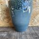 Ancient Vase JACKY COVILLE Glazed Stoneware Blue Vintage #D987