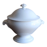 Antique white soup tureen in ironstone – Sarreguemines