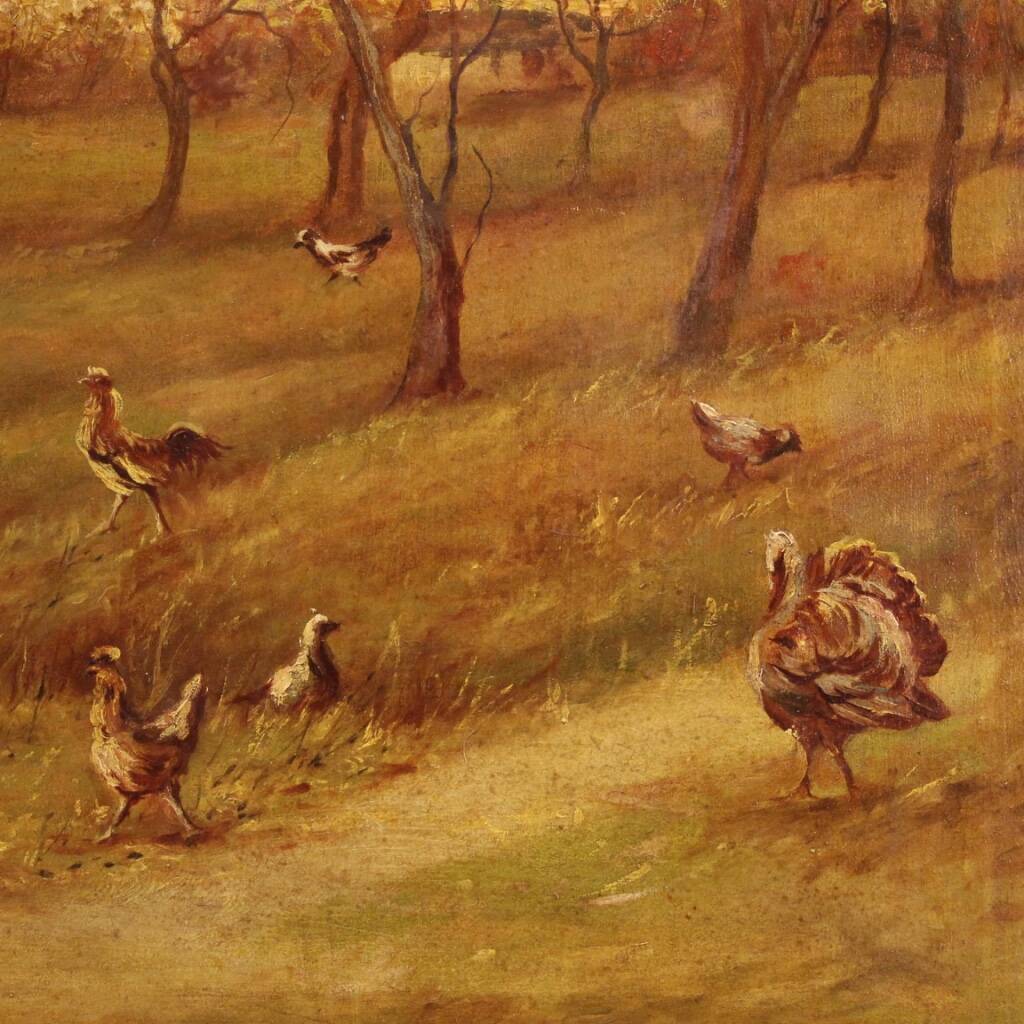 Paysage bucolique peinture italienne du 20e siècle