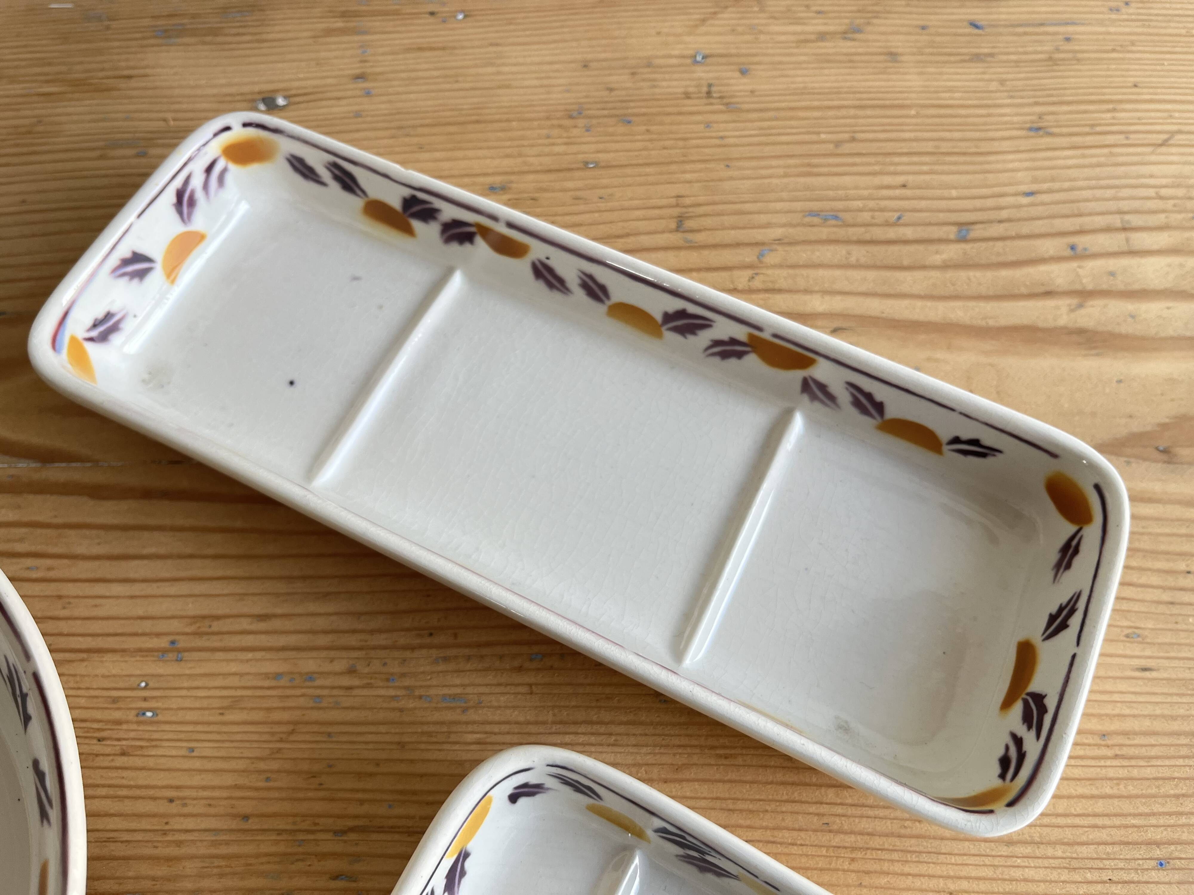 Bathroom set / earthenware soap dish Digoin Sarreguemines