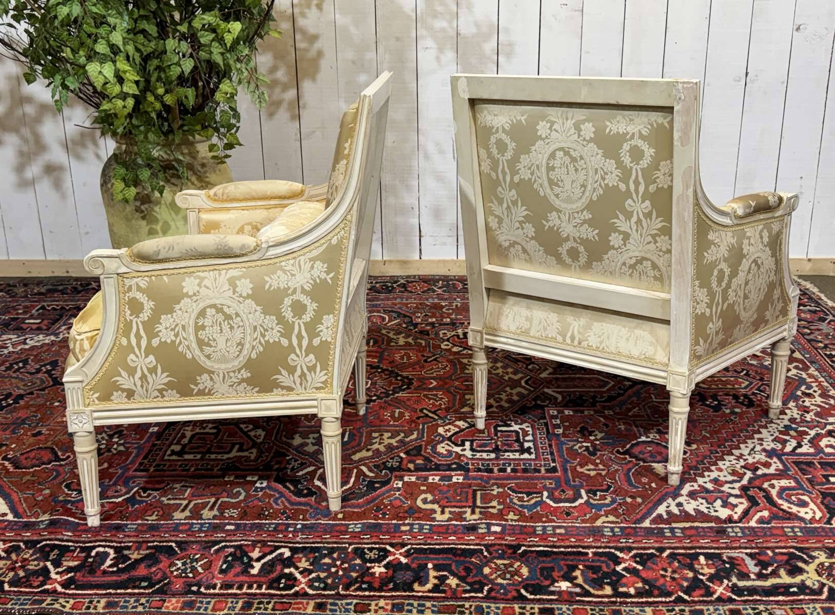 Pair of Louis XVI style armchairs from the 1960s.