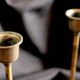 Pair of brass candle holders