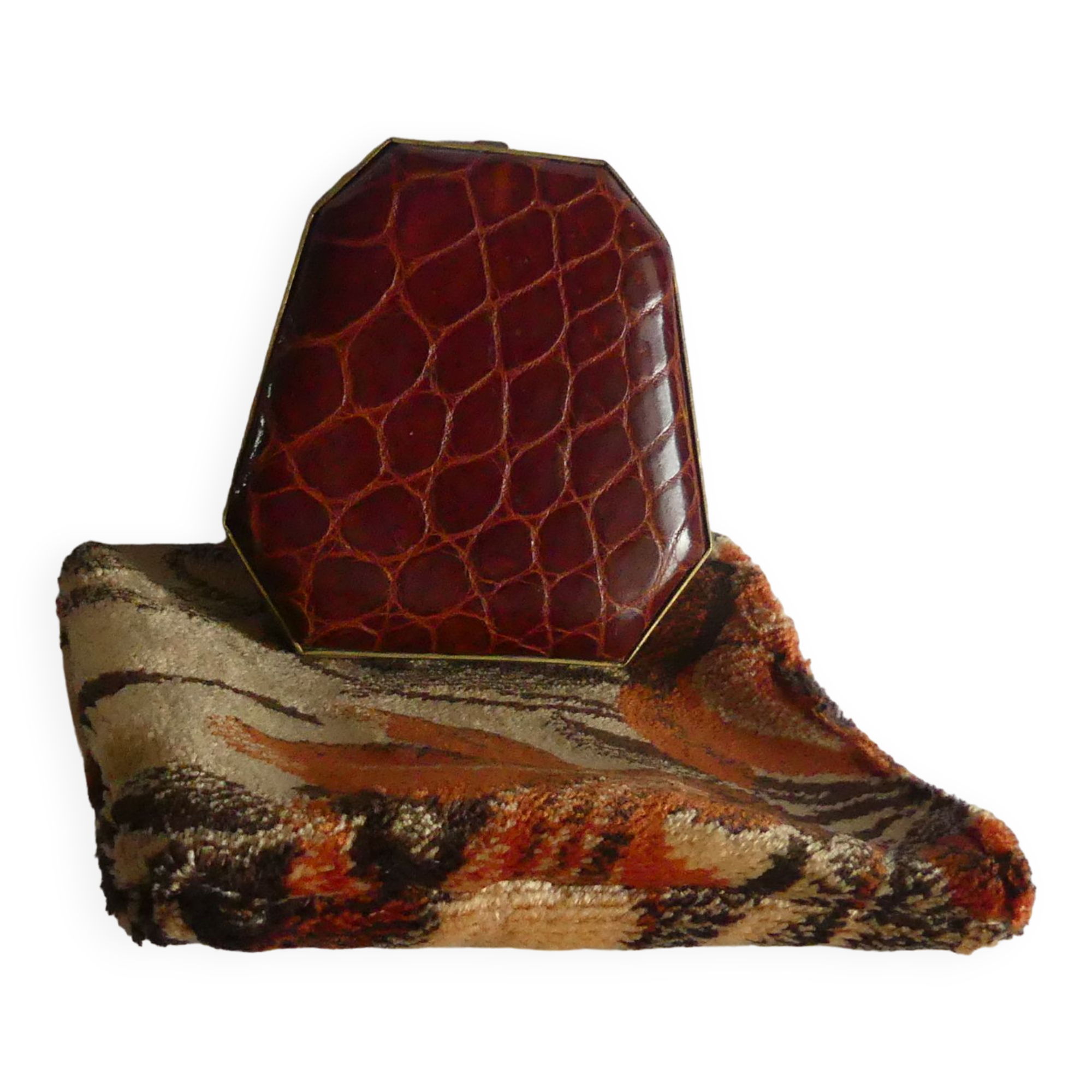 Caiman leather powder tray