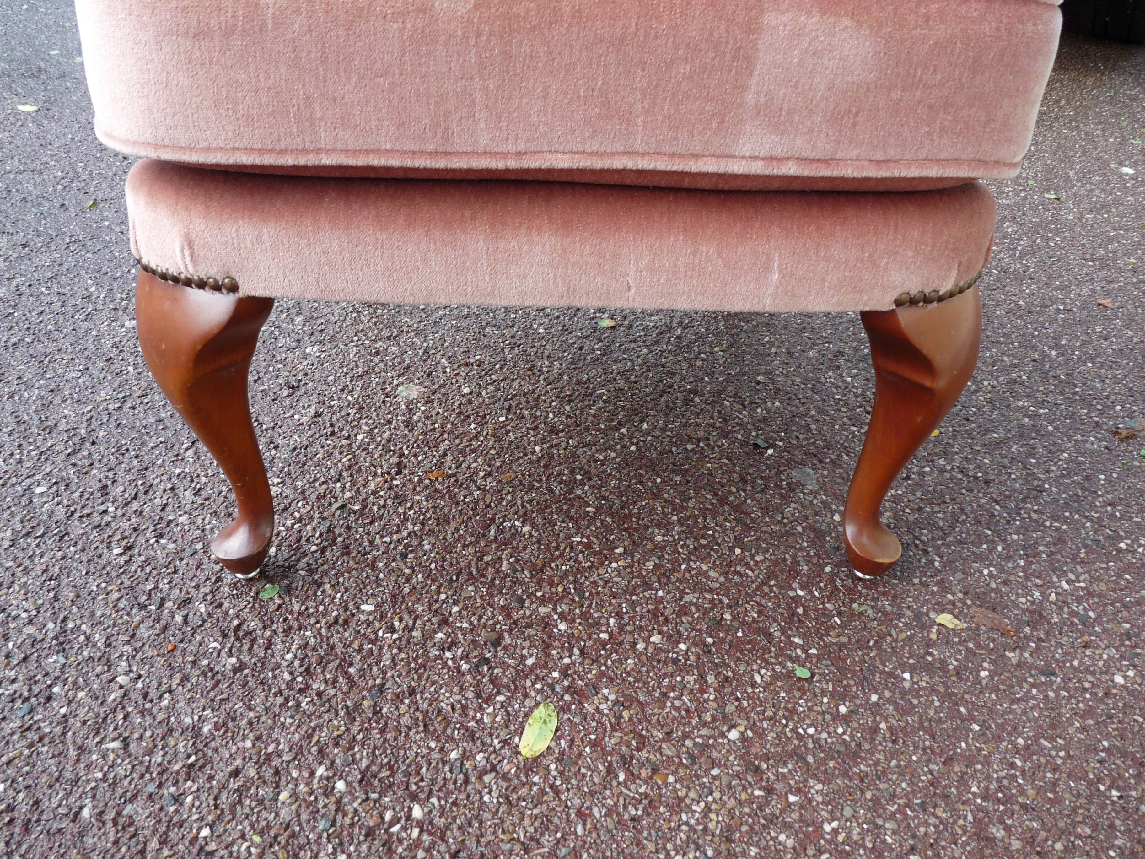 fauteuil bois velours rose cannage - cocktail