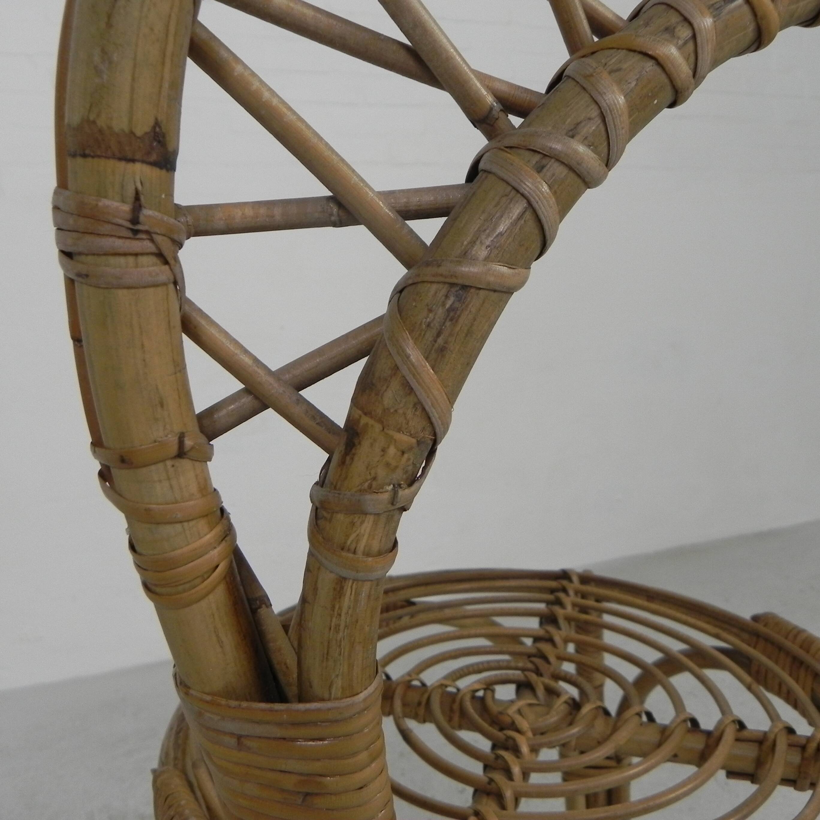 Bamboo chair, dining table chair, 1950s