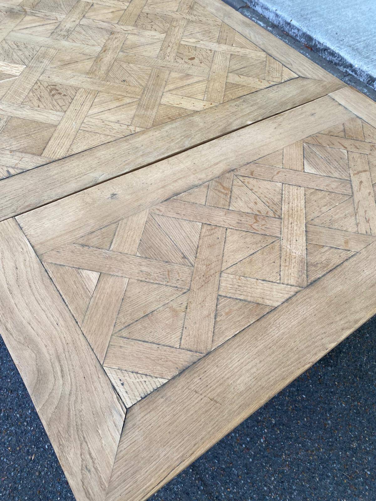 Art Deco monastery dining table, extendable, stripped in solid oak 230.