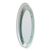 Wall mirror with curved glass frame by Metalvetro, 1970s