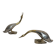 Set of 2 silver-plated and brass ducks