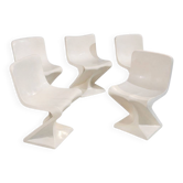 Set of 5 fibre chairs 1970