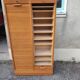 Double wooden cabinet with curtains – vintage industrial furniture