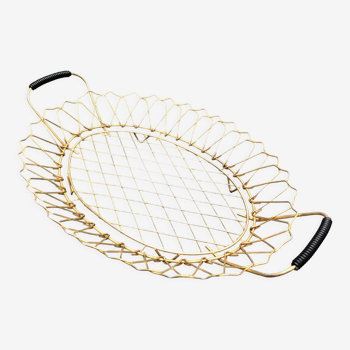 Erdécor basket in gold metal with scoubidou handle