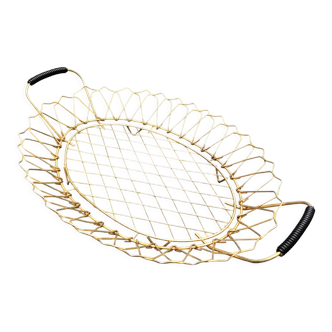 Erdécor basket in gilded metal with scoubidou handle