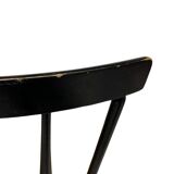 Vintage set of four -bar chair made of black lacquered wood - 1960s