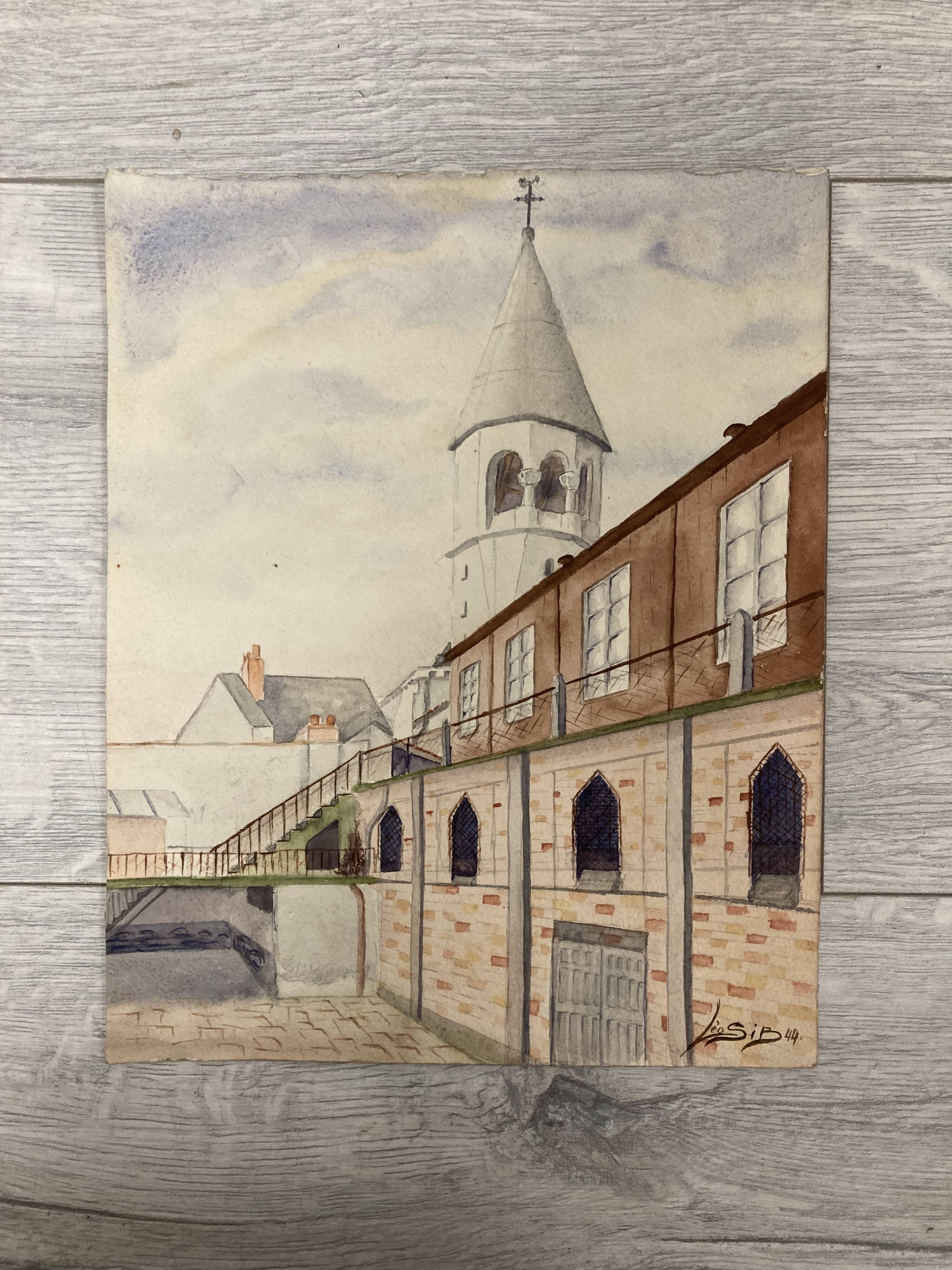 Our Lady of Hope, signed vintage watercolor