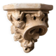 Small wall console shelf in vintage patinated plaster with baroque foliage