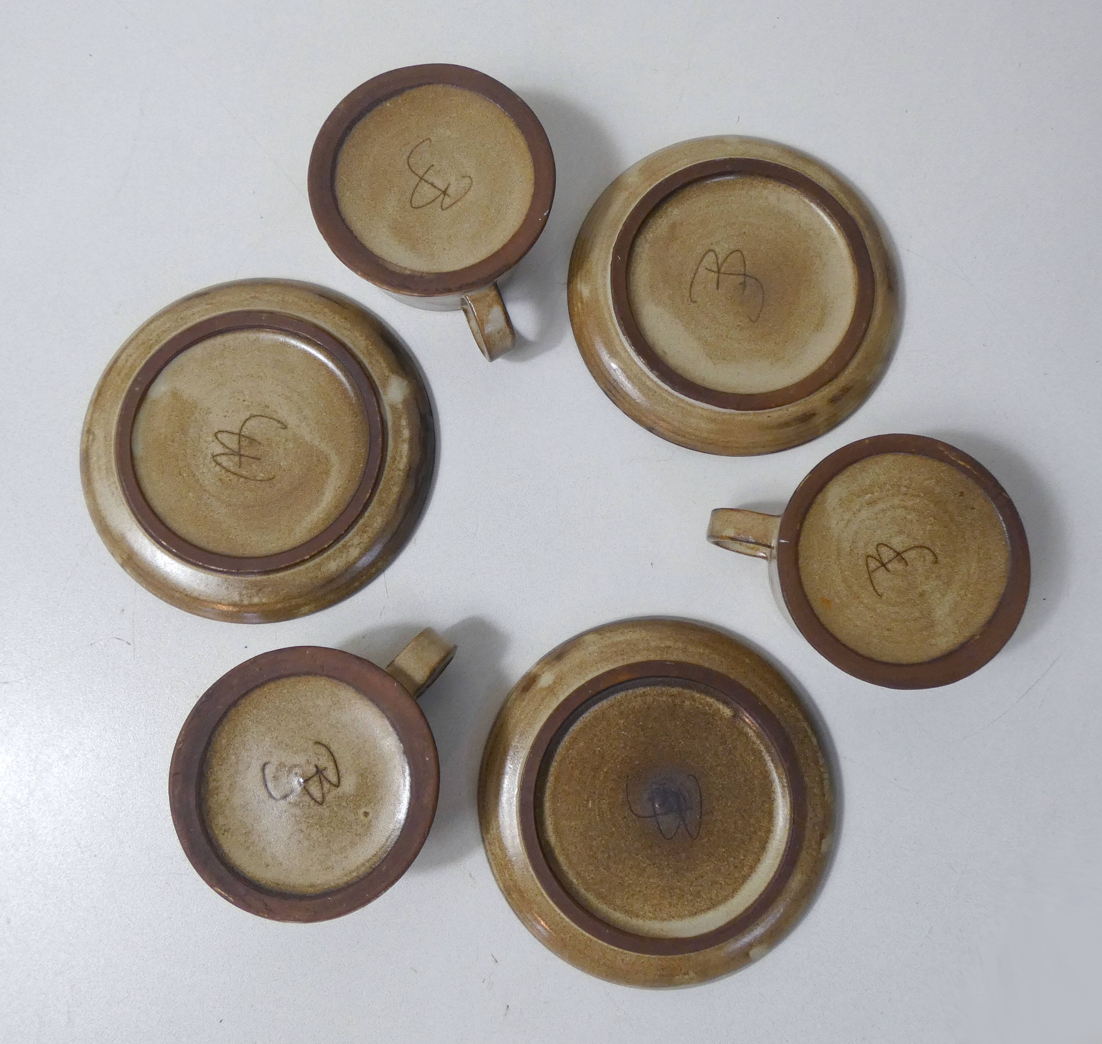 3 stoneware cups