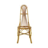 Mid Century Boho Bamboo Rattan Chair Italian Sixties Design