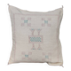 Coussin berbère en soie de cactus blanche