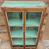 Old Art Deco glazed bookcase in Burmese teak