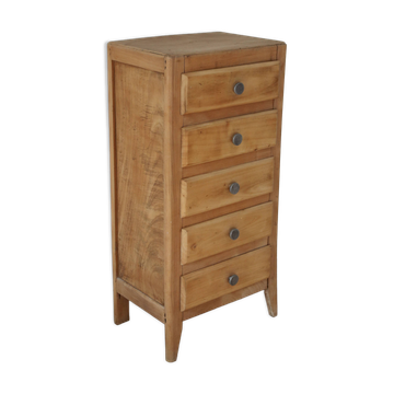 Raw wood chest of drawers