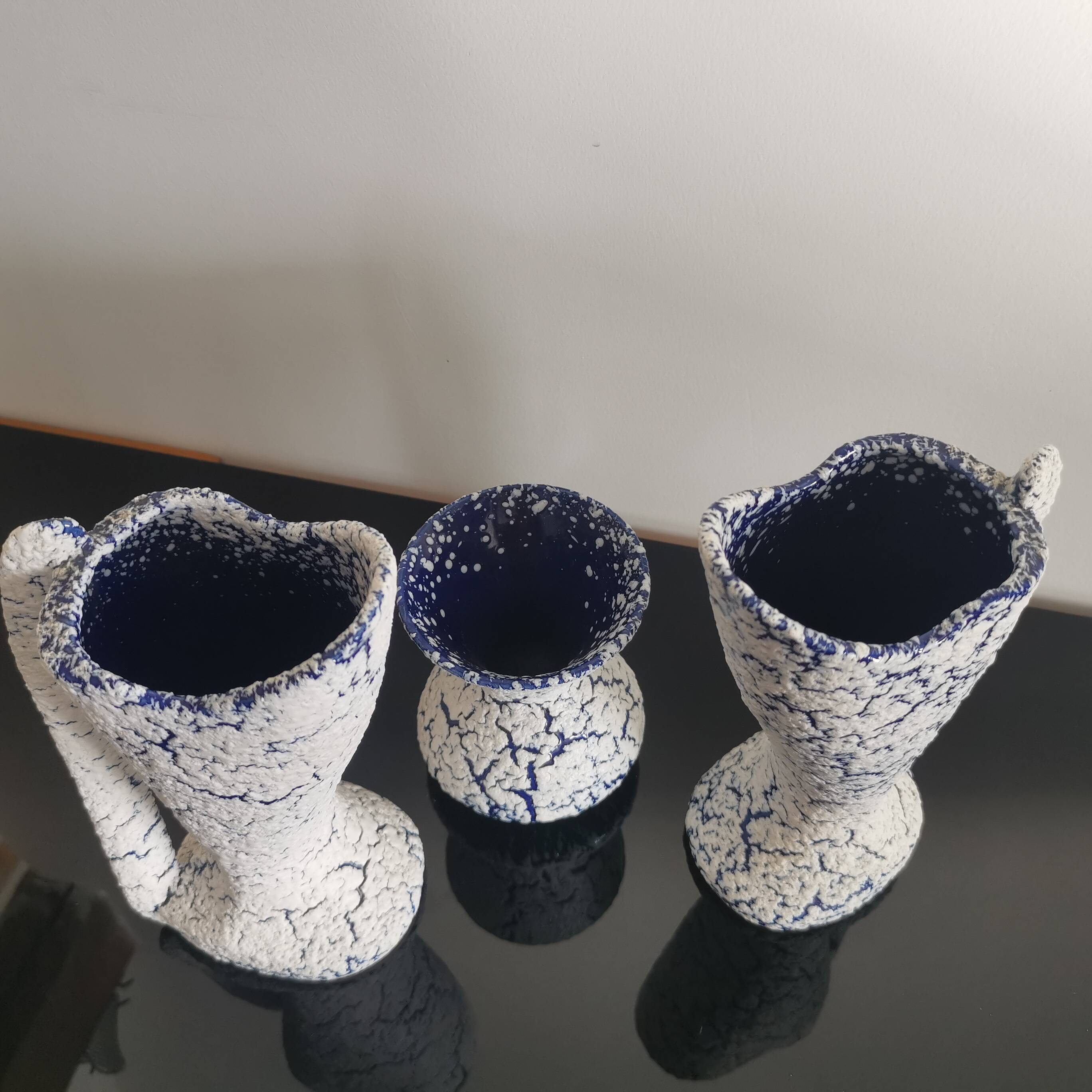 3 ceramic vases “Grès des neiges” France