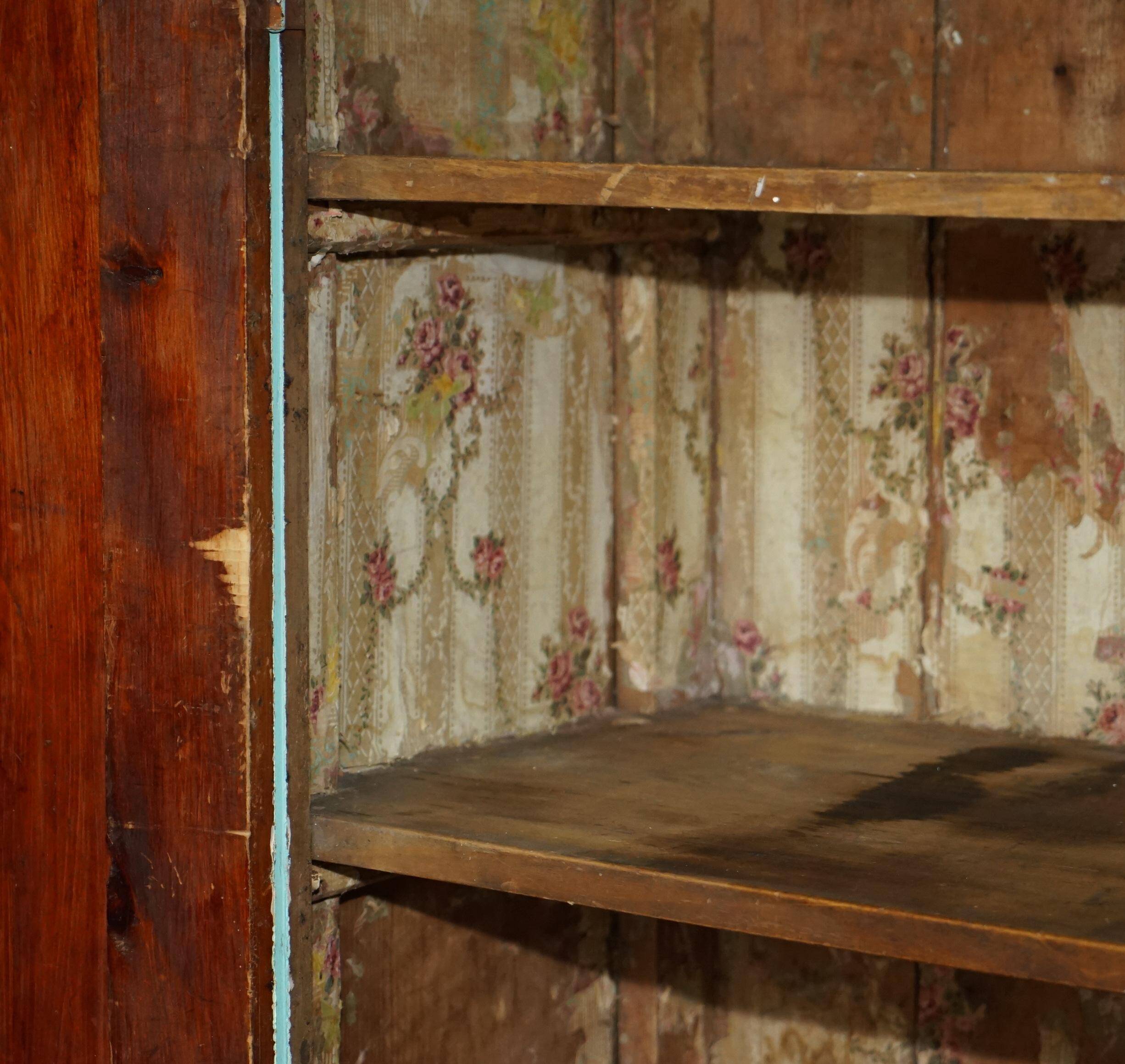 Painted pine linen cupboard or Victorian pantry circa 1860