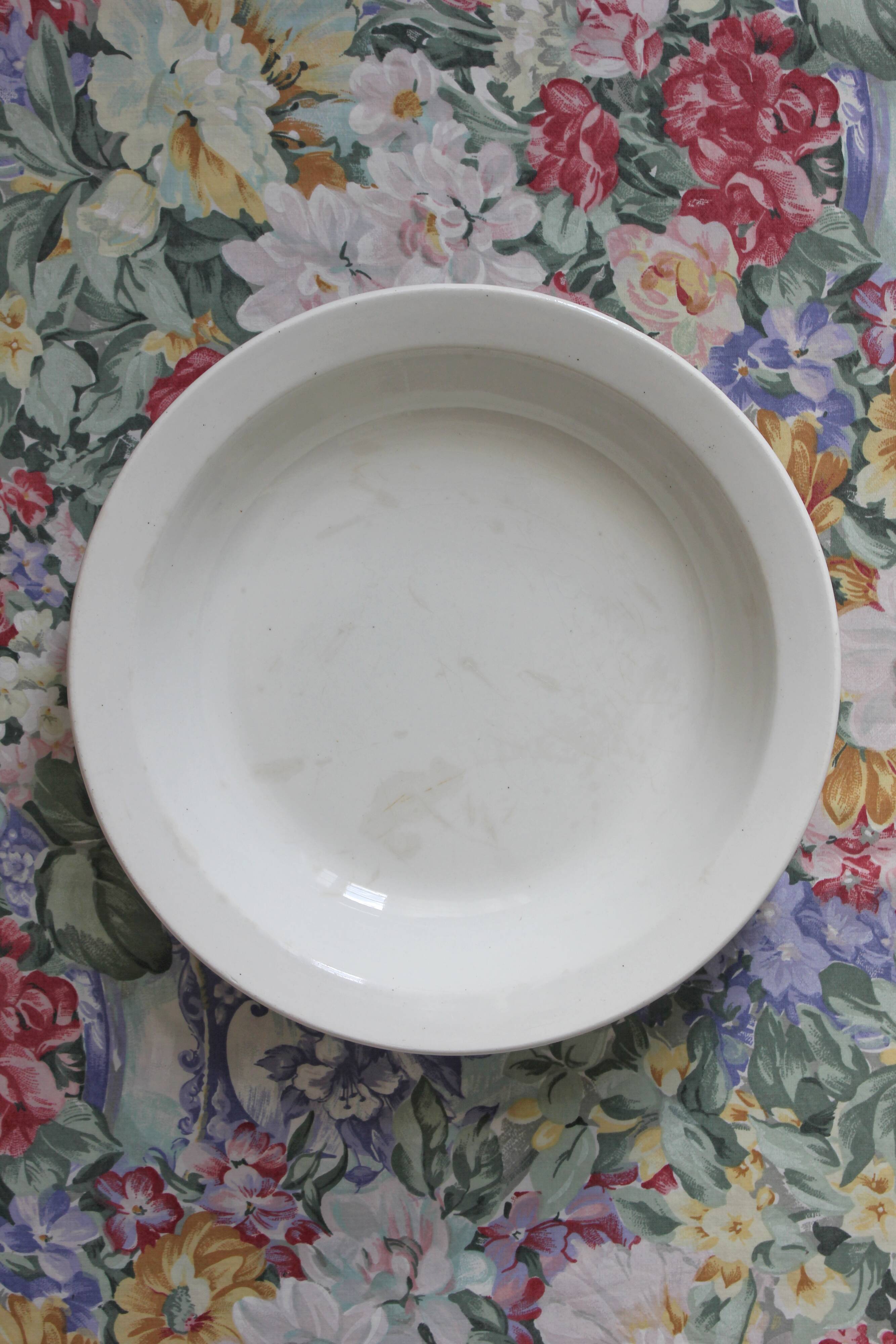 Deep white earthenware salad bowl from Gien