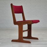 1970s, set of 4 reupholstered Danish chairs, Farsø Møbelfabrik, teak wood, furniture velour.