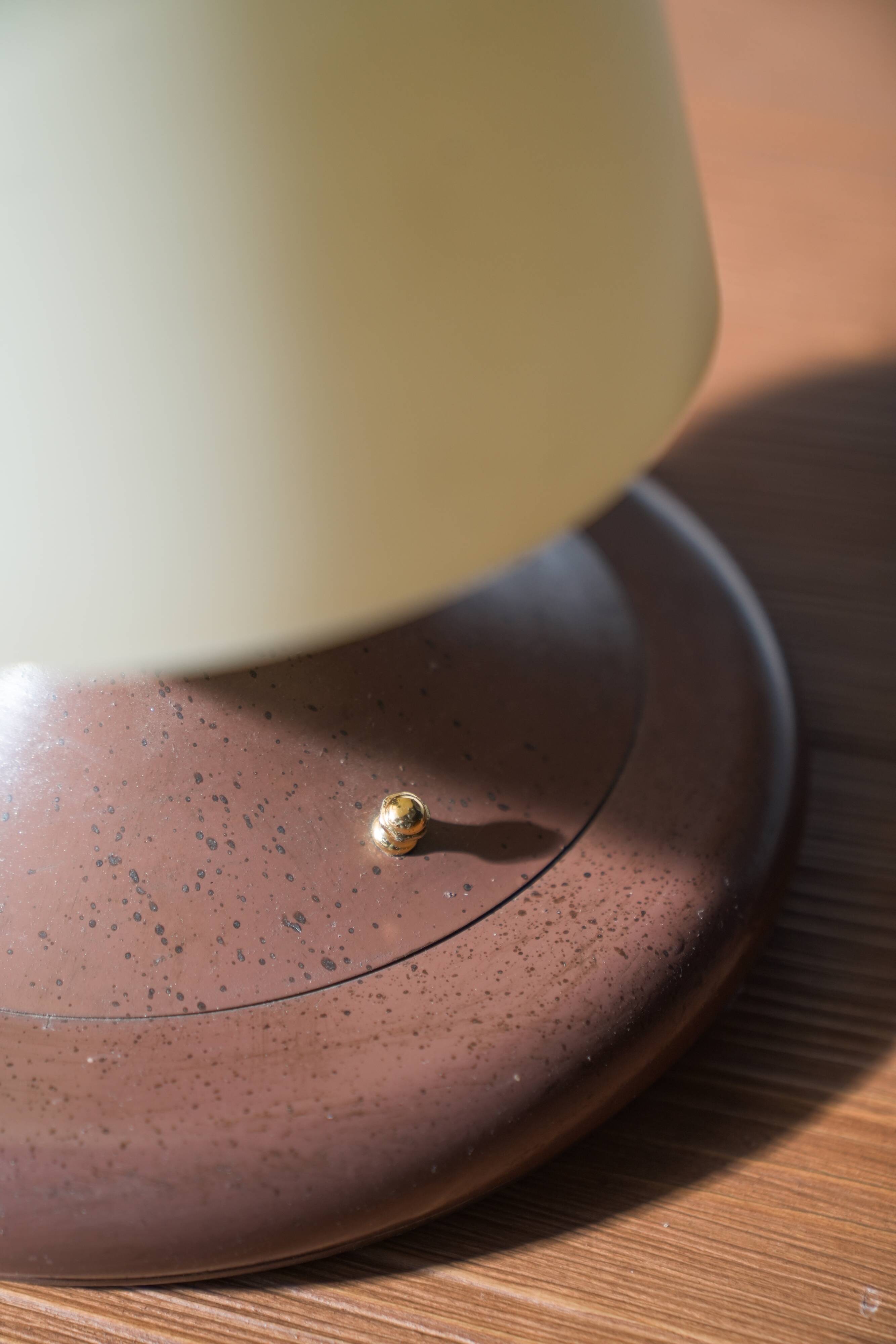 1970s-80s Brass and Glass Table Lamp