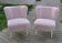 Mid-Century pink armchair in fabric (faux fur) with a solid beech structure, 1960s.