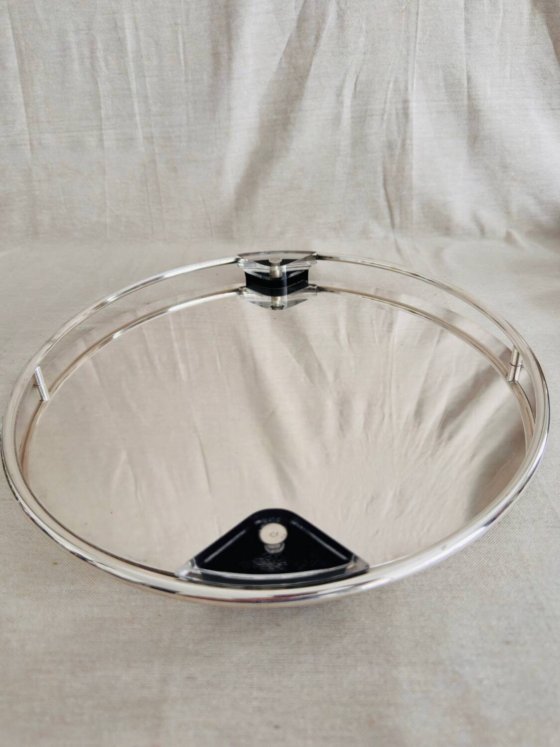 Vintage Rede Guzzini silver metal oval tray