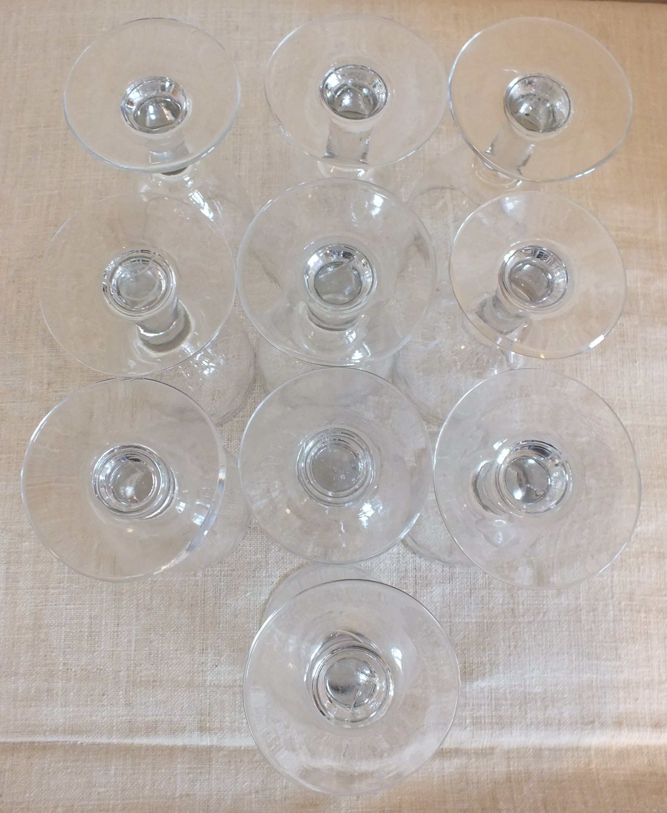 10 19th century stemmed glasses patterned with Greek nets Napoleon III
