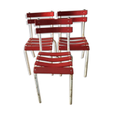 Série de trous chaises de bistrot en tôle