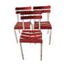 Série de trous chaises de bistrot en tôle